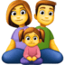 👨‍👩‍👧 family: man, woman, girl display on Facebook